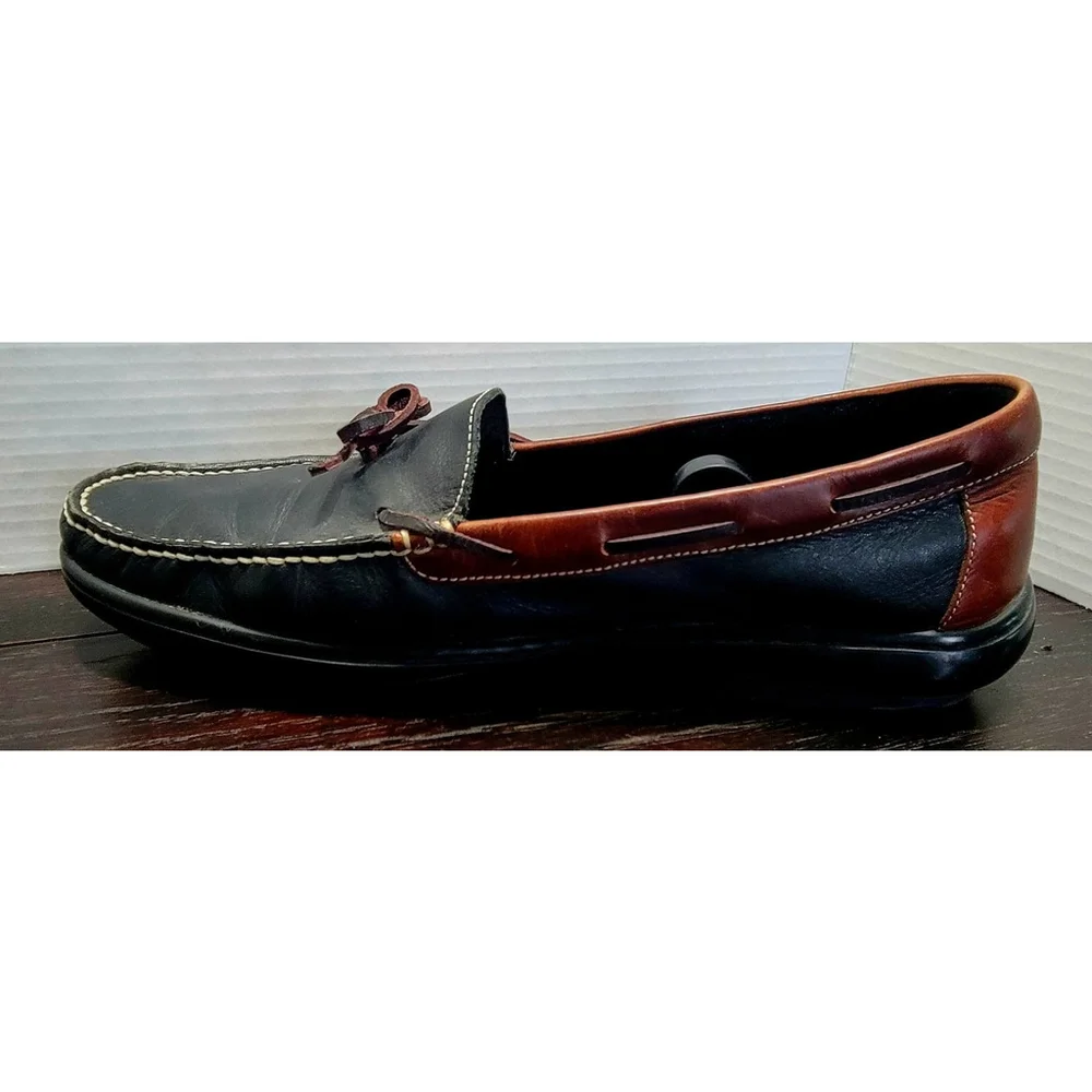 Cole Haan Men's Black and Brown Boat Shoes Preppy Classic Mens Size 13